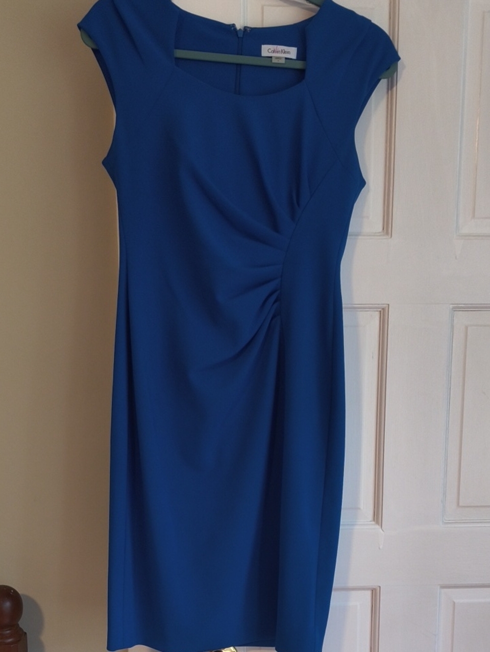 Calvin Klein Cobalt Blue Cap-Sleeve Sheath Dress